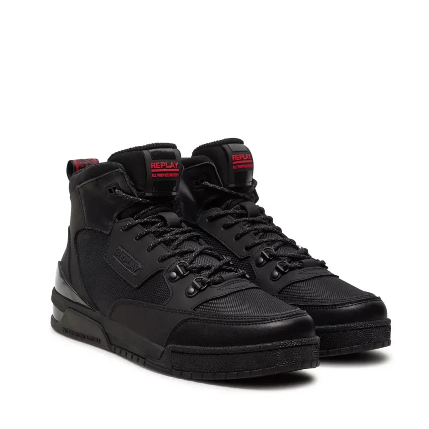 Replay Astro Speed X Mid Boot: Ultimate Lace-Up Style with Patent Side