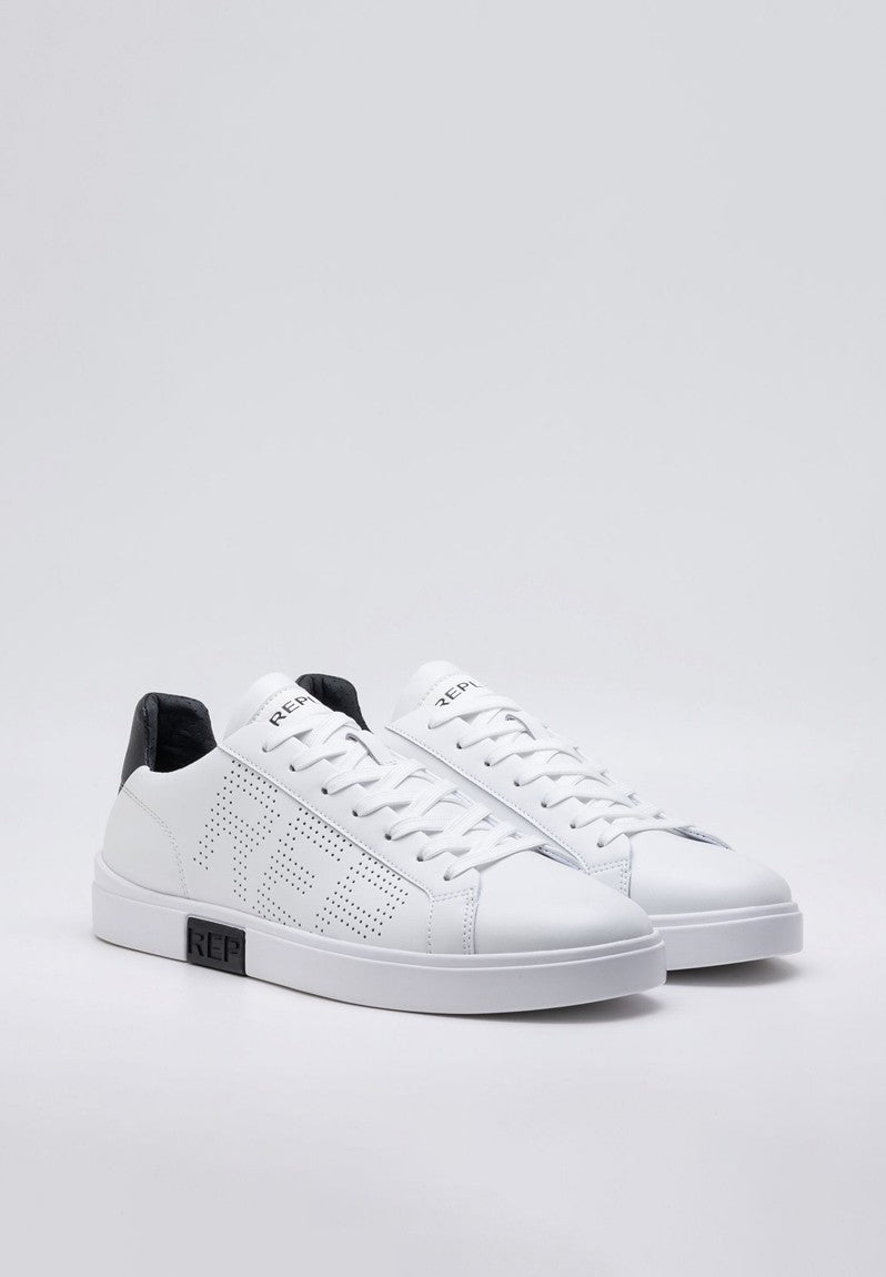 Replay Polys Studio White Low-Cut Perforated Lace-Up Performance Lifestyle Sneakers