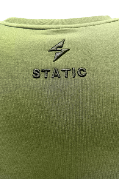 Vicchio Olive Crewneck Sweatshirt: Ultimate Style, Comfort, Rubberized Branding, Embroidered Detail