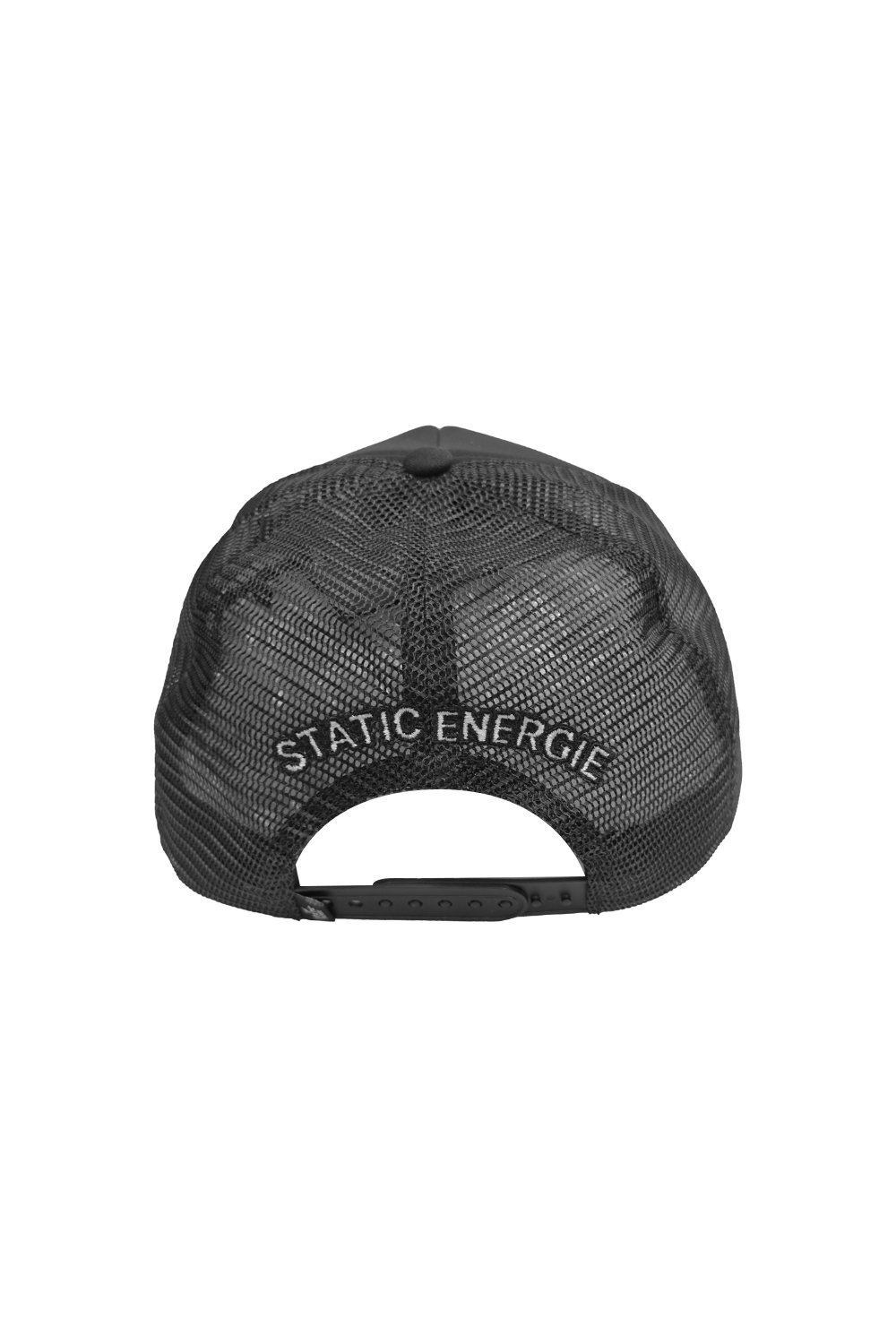Static Energie Manarola Cap: Stylish Black Polyester Cap with Bunny Detail