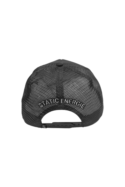 Static Energie Manarola Cap: Stylish Black Polyester Cap with Bunny Detail