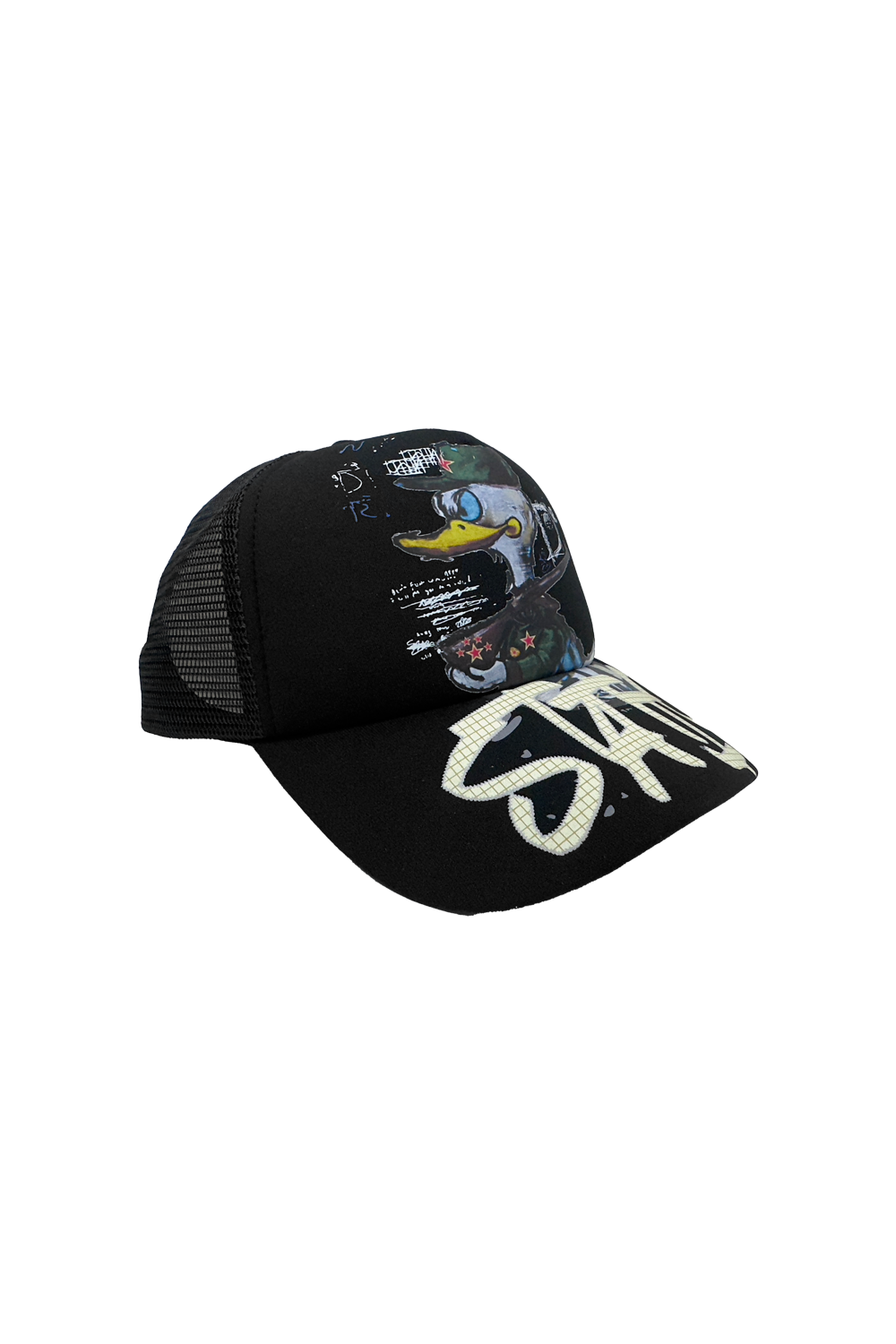 Donald Duck Black Mesh Back Cap by Static Energie - SEC07 Style
