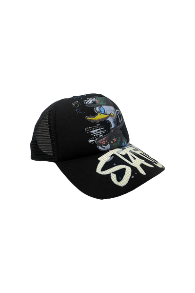 Donald Duck Black Mesh Back Cap by Static Energie - SEC07 Style