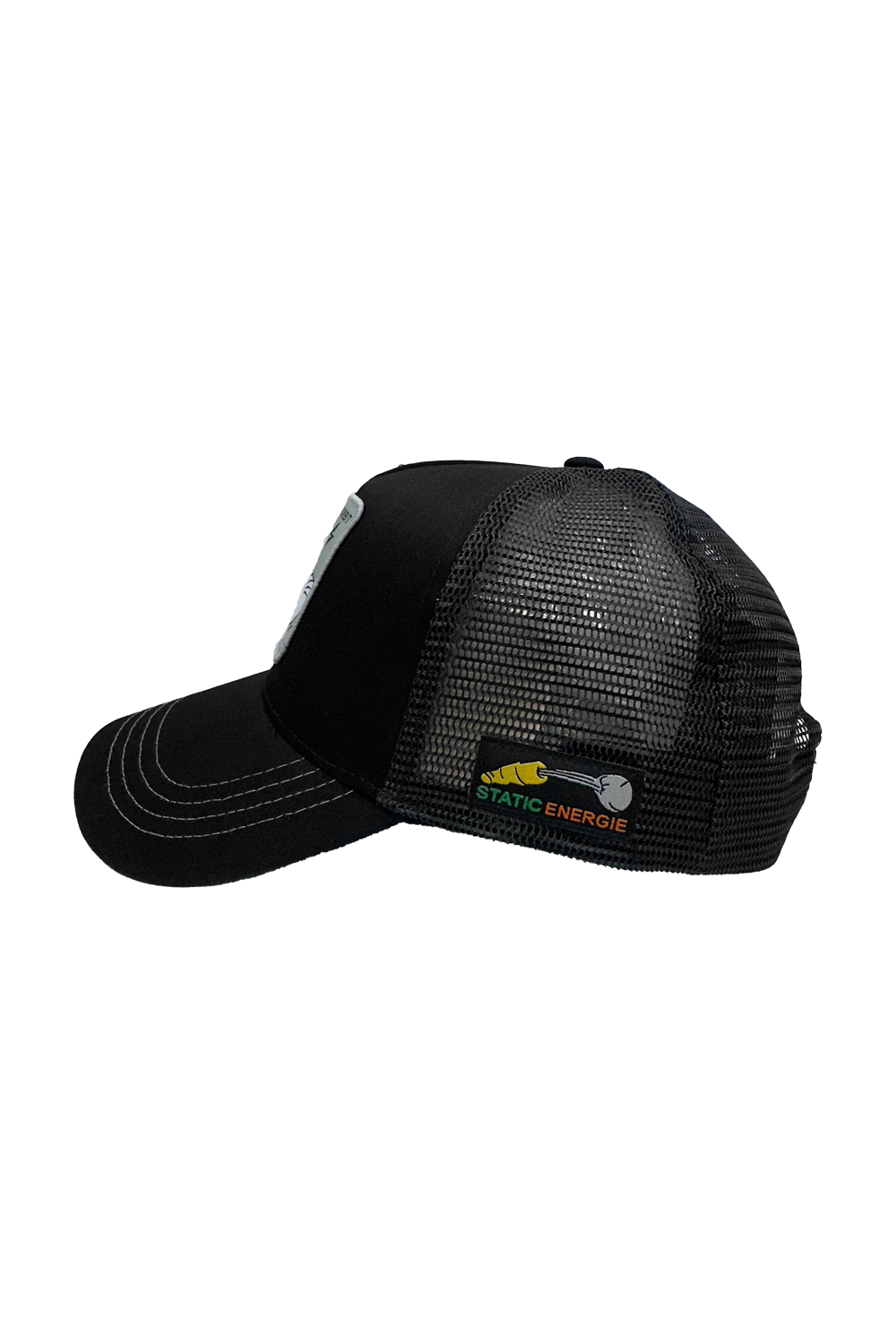 Bugsy Cap: Stylish Black Polyester-Cotton Blend with Mesh Back and Bugs Bunny