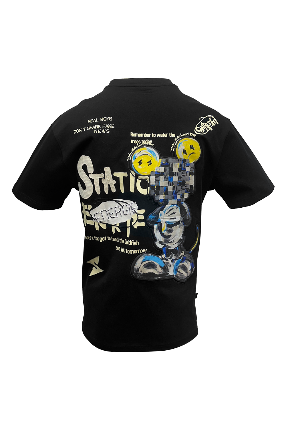 Static Energie Bregenz Relaxed Fit T-Shirt: Comfortable Oversized Black Cotton Tee