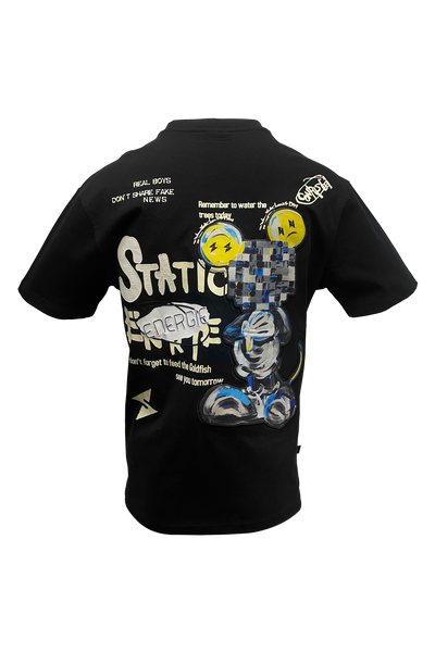 Static Energie Bregenz Relaxed Fit T-Shirt: Comfortable Oversized Black Cotton Tee