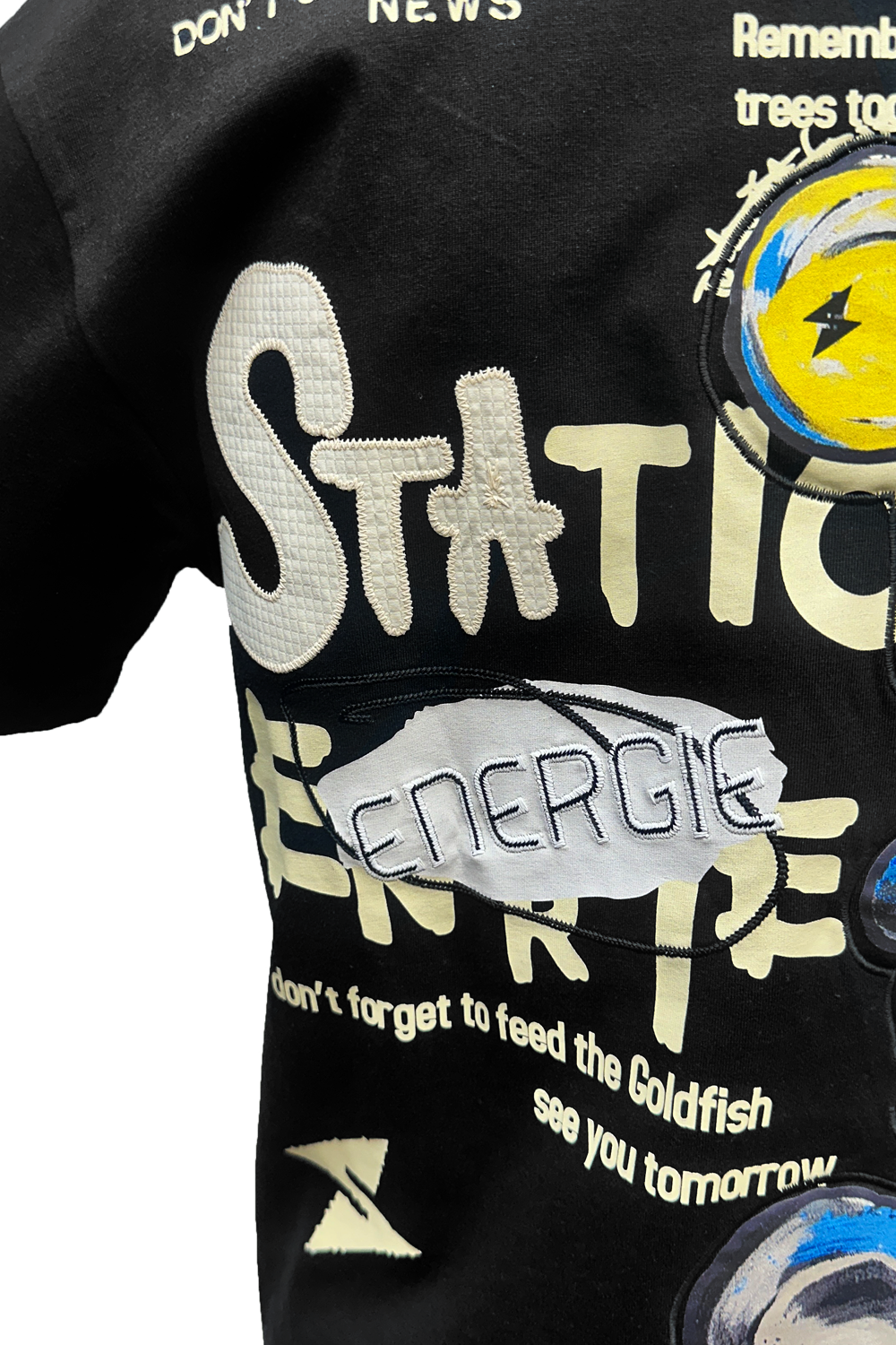 Static Energie Bregenz Relaxed Fit T-Shirt: Comfortable Oversized Black Cotton Tee