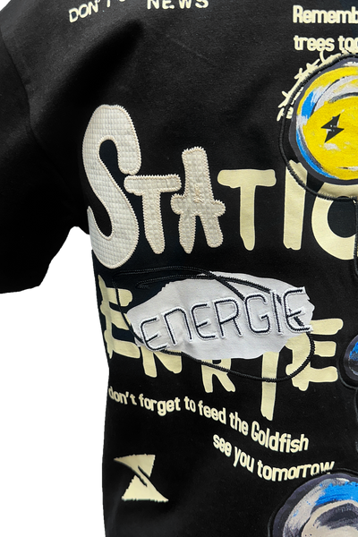 Static Energie Bregenz Relaxed Fit T-Shirt: Comfortable Oversized Black Cotton Tee