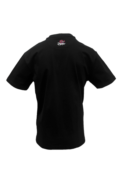 Static Energie Lienz Relaxed Fit T-Shirt: Comfortable Cotton, Fish Graphic, Black