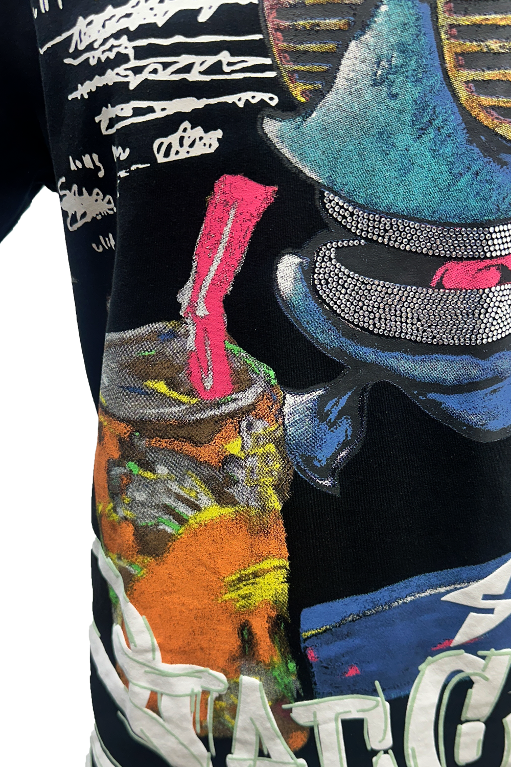 Static Energie Lienz Relaxed Fit T-Shirt: Comfortable Cotton, Fish Graphic, Black