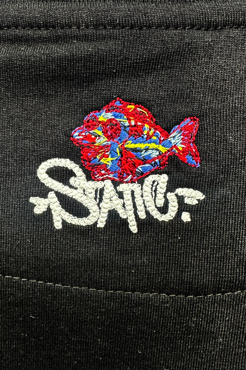 Static Energie Lienz Relaxed Fit T-Shirt: Comfortable Cotton, Fish Graphic, Black