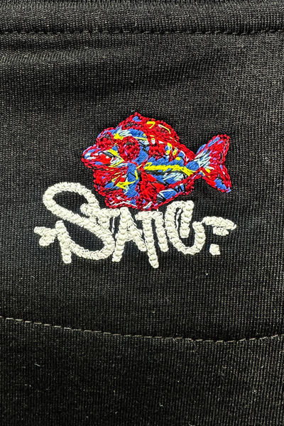 Static Energie Lienz Relaxed Fit T-Shirt: Comfortable Cotton, Fish Graphic, Black