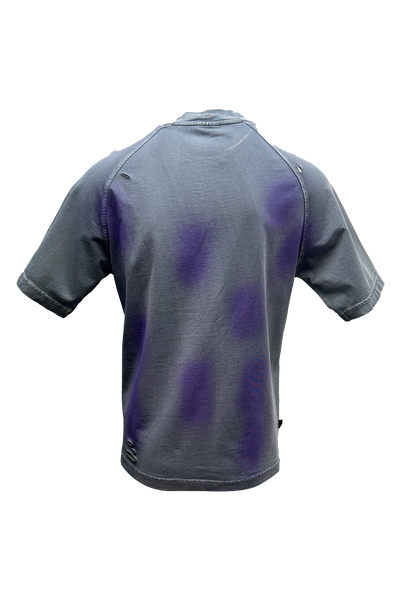 Static Energie Schwarz Relaxed Fit Cotton T-Shirt with Rubberized Detail & Tinted Splashes