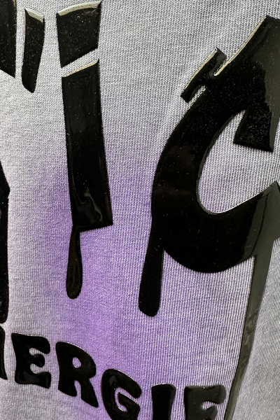 Static Energie Schwarz Relaxed Fit Cotton T-Shirt with Rubberized Detail & Tinted Splashes