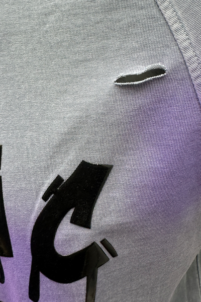 Static Energie Schwarz Relaxed Fit Cotton T-Shirt with Rubberized Detail & Tinted Splashes
