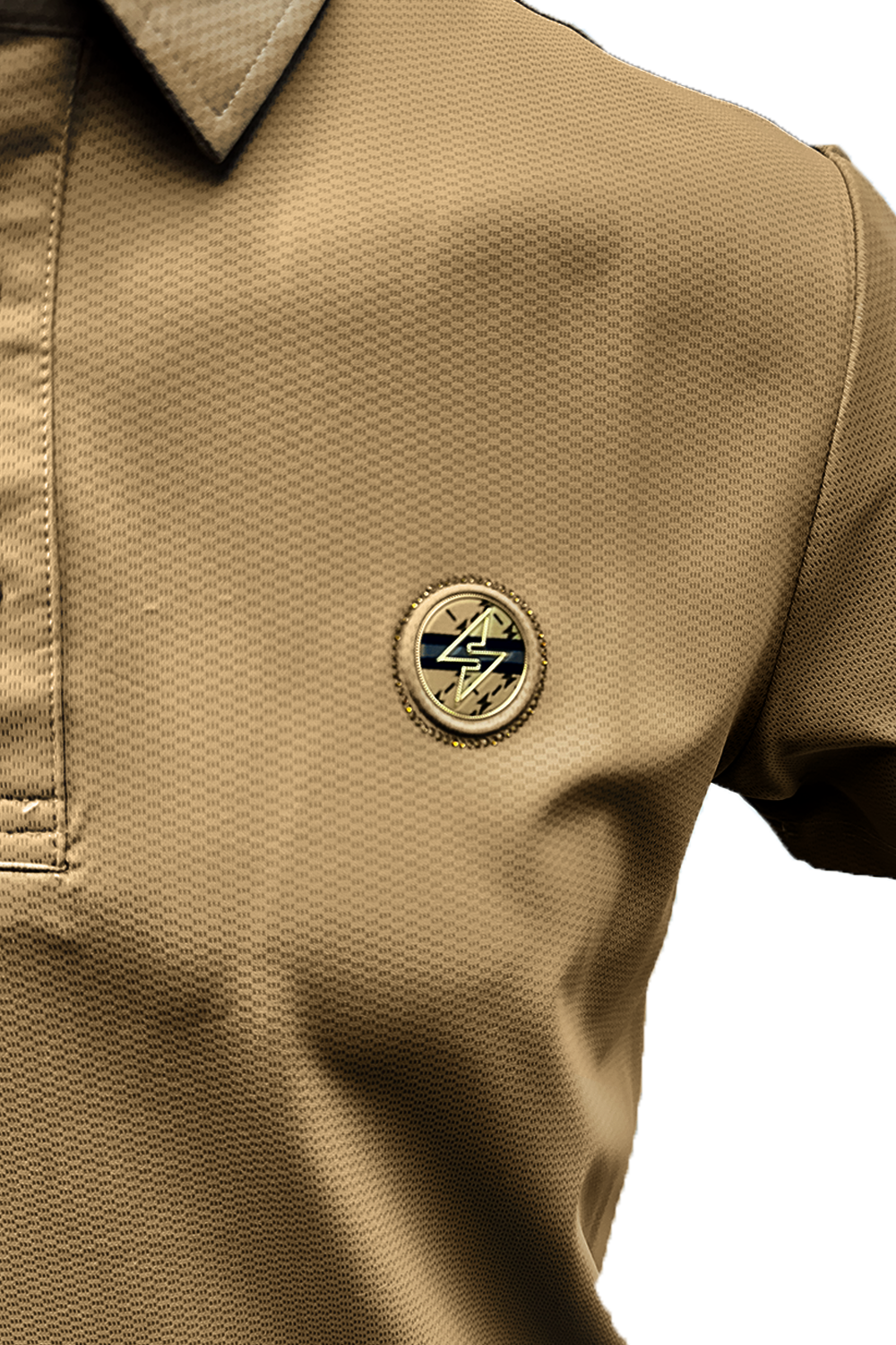 Voslau Golfer Brown Polo: Lightweight, Flexible Nylon-Spandex Blend for Comfort and Style