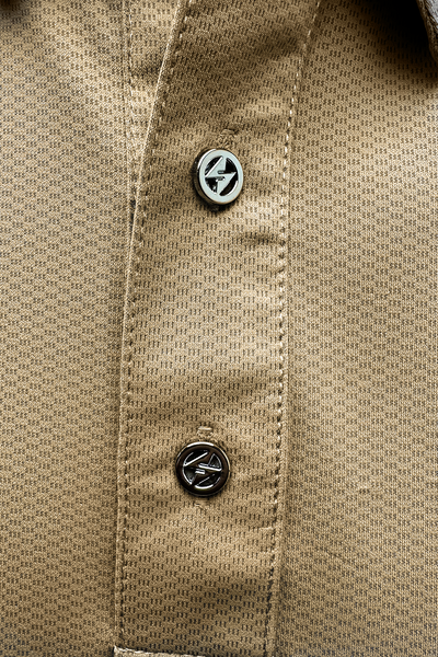 Voslau Golfer Brown Polo: Lightweight, Flexible Nylon-Spandex Blend for Comfort and Style