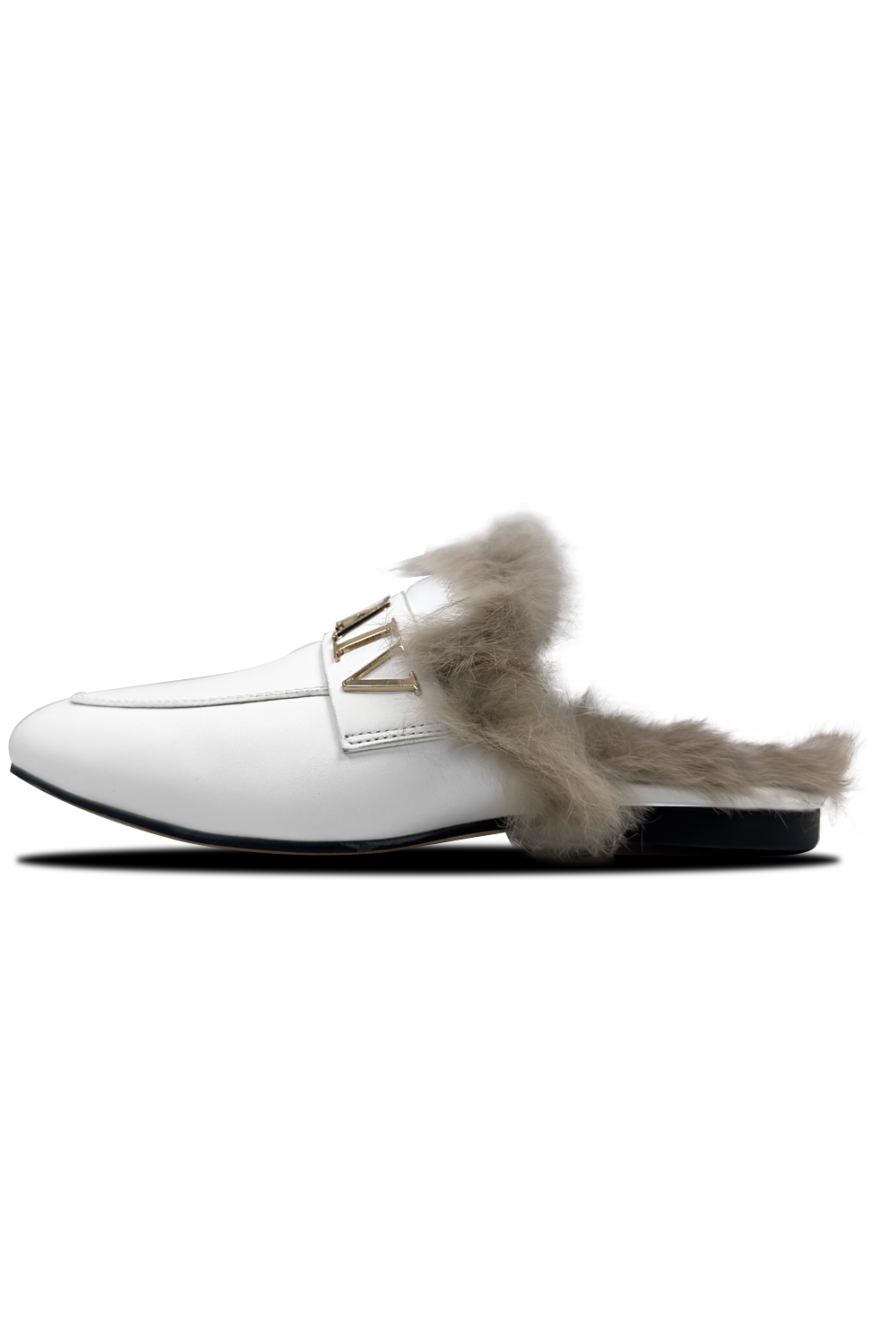 Vialli Alediolo White Slip-On Shoes with Luxurious Fur Lining