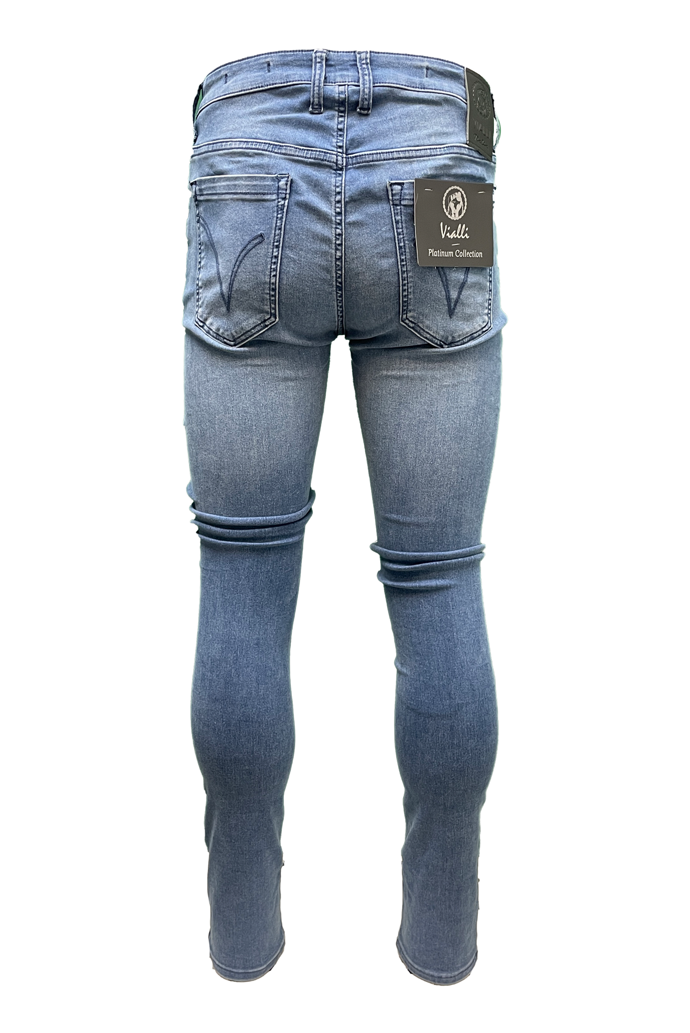 Vialli Buscotti Blue Skinny Jeans: Premium Denim, Flattering Fit, Timeless Style