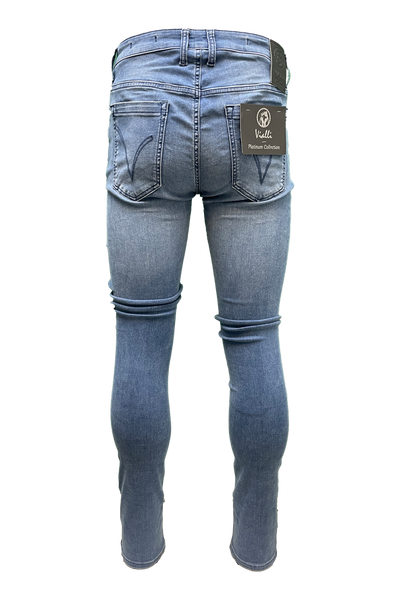 Vialli Buscotti Blue Skinny Jeans: Premium Denim, Flattering Fit, Timeless Style