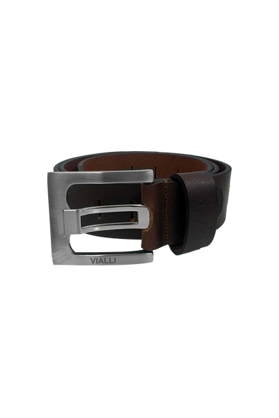 Vialli Men's Brown Leather Pantaloni Belt: Stylish, Versatile, and Durable