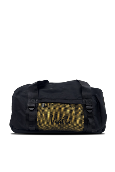 Vialli VB2401 Barrel Duffel Bag: Stylish Mesh Design, Gold Zips, Carry Belt