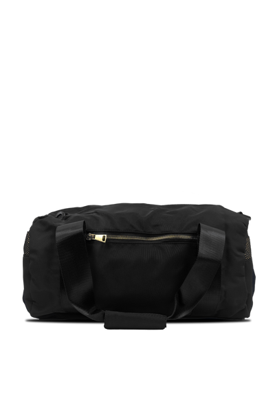 Vialli VB2401 Barrel Duffel Bag: Stylish Mesh Design, Gold Zips, Carry Belt