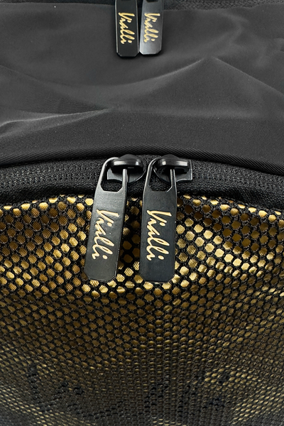 Vialli Billions Backpack: Sleek Gold, Padded Comfort, Ultimate Style, Everyday Luxury