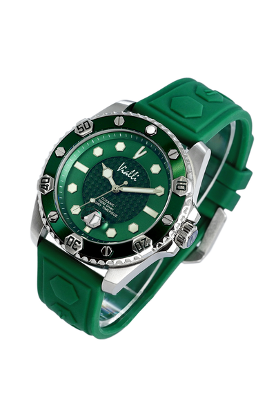 Vialli Elba Oceanic SI Wristwatch: Durable, Stylish, Green Silicone Strap Timepiece