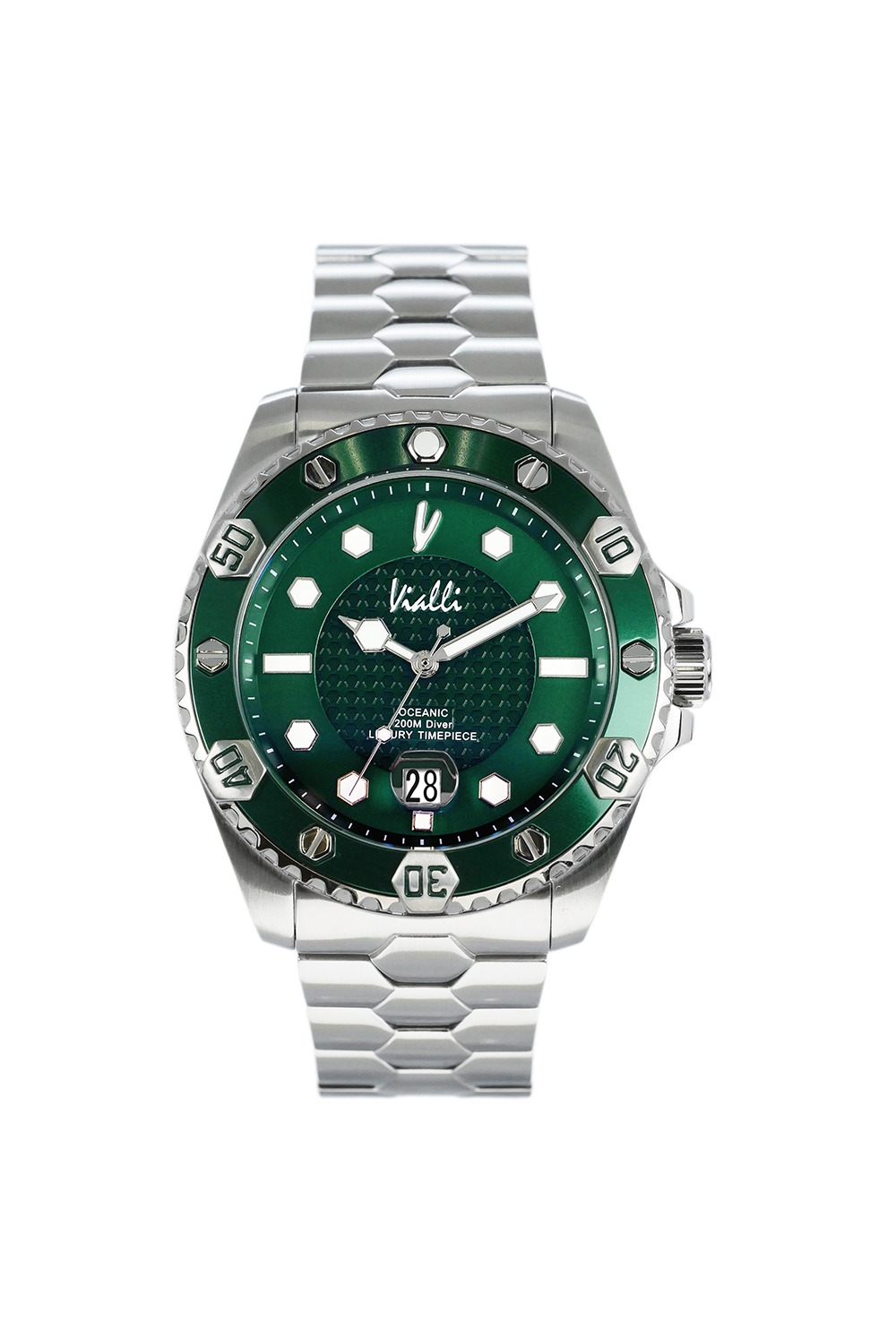 Vialli Elba Oceanic Green Silver Stainless Steel Casual Wristwatch