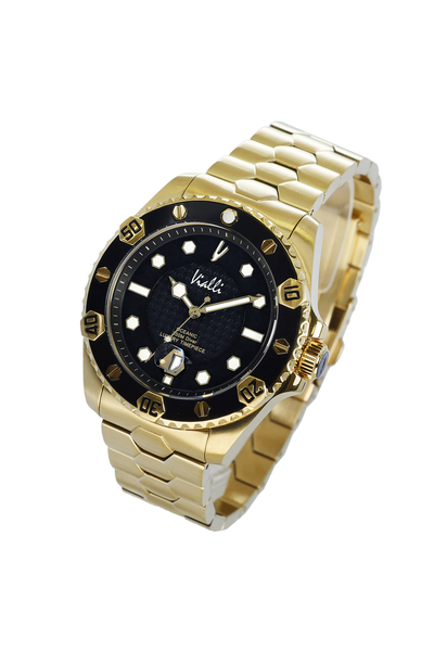 Vialli Elba Oceanic Stainless Steel Gold Wristwatch for Men