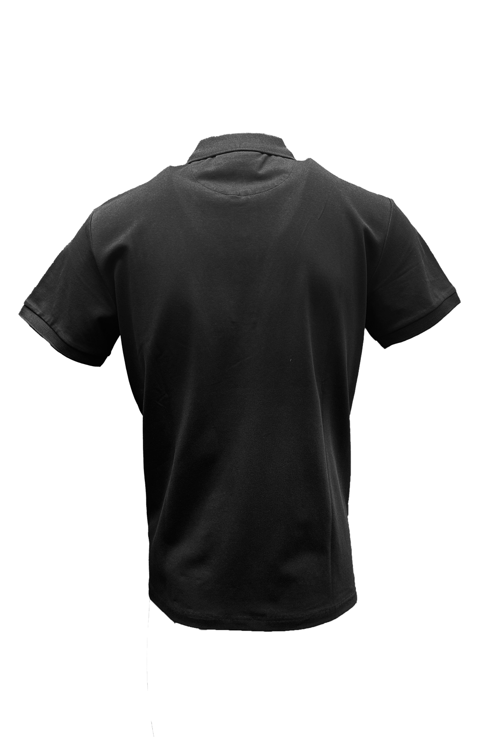 Vialli Dollar Golfer: Stylish Black Short Sleeve Cotton Spandex Performance Shirt