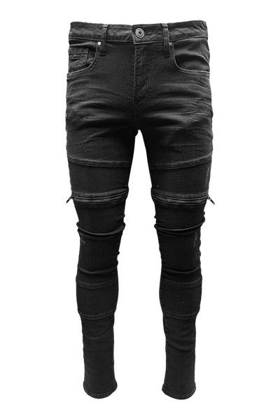Vialli Ceelos Black Platinum Collection Skinny Jeans with Zip Details