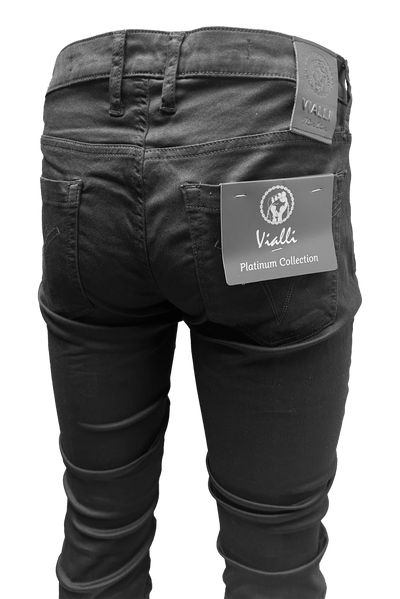 Vialli Rano Sottle Slim Fit Black Jeans for Men - Premium Denim