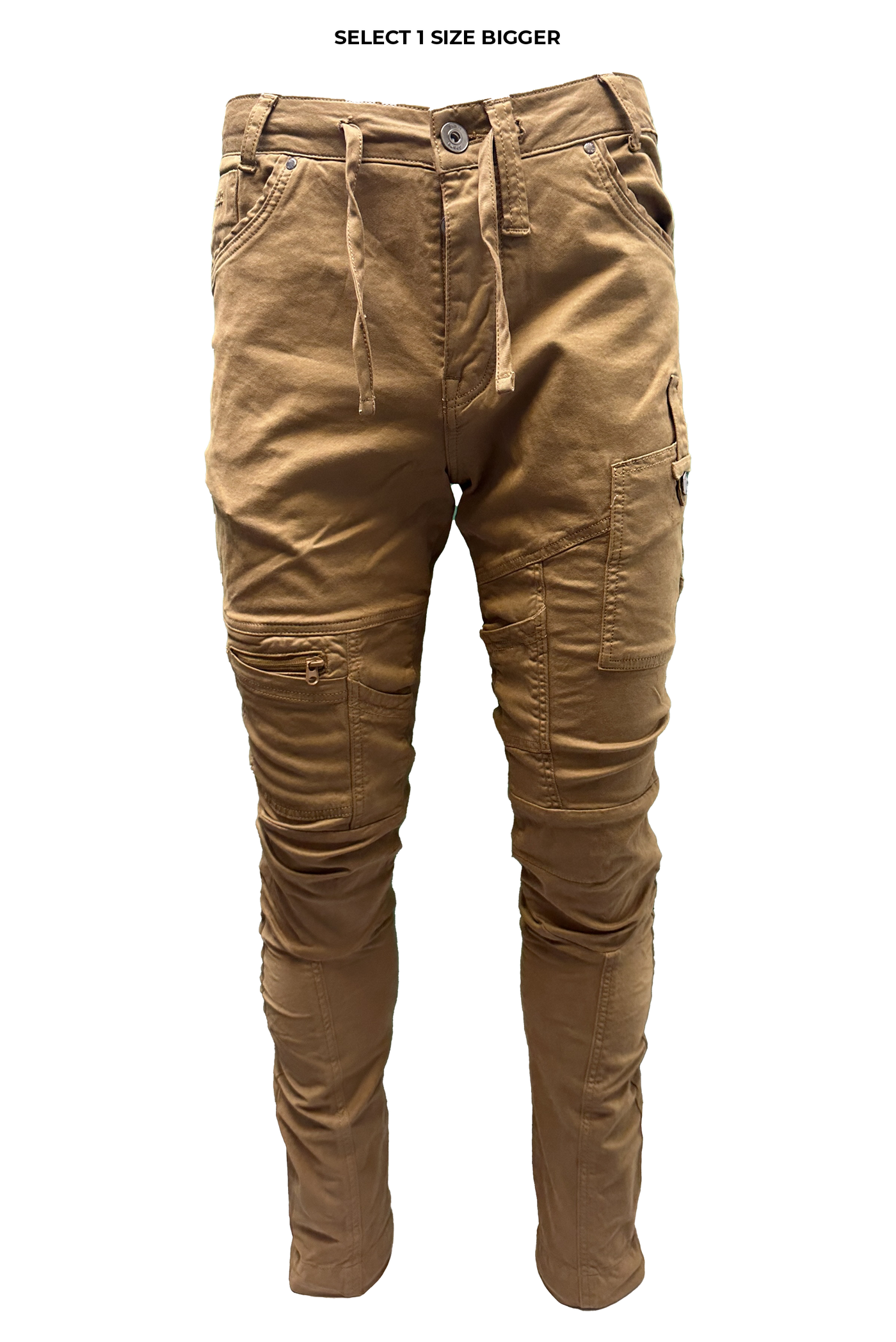 Vialli Ranger Khaki Cargo Pants: Durable Cotton Spandex Blend for Everyday Adventures
