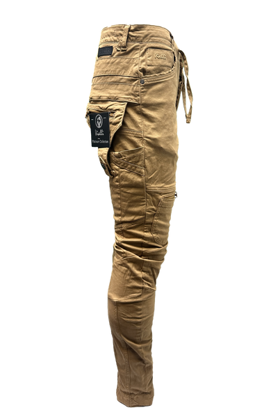 Vialli Ranger Khaki Cargo Pants: Durable Cotton Spandex Blend for Everyday Adventures