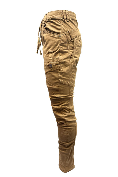 Vialli Ranger Khaki Cargo Pants: Durable Cotton Spandex Blend for Everyday Adventures