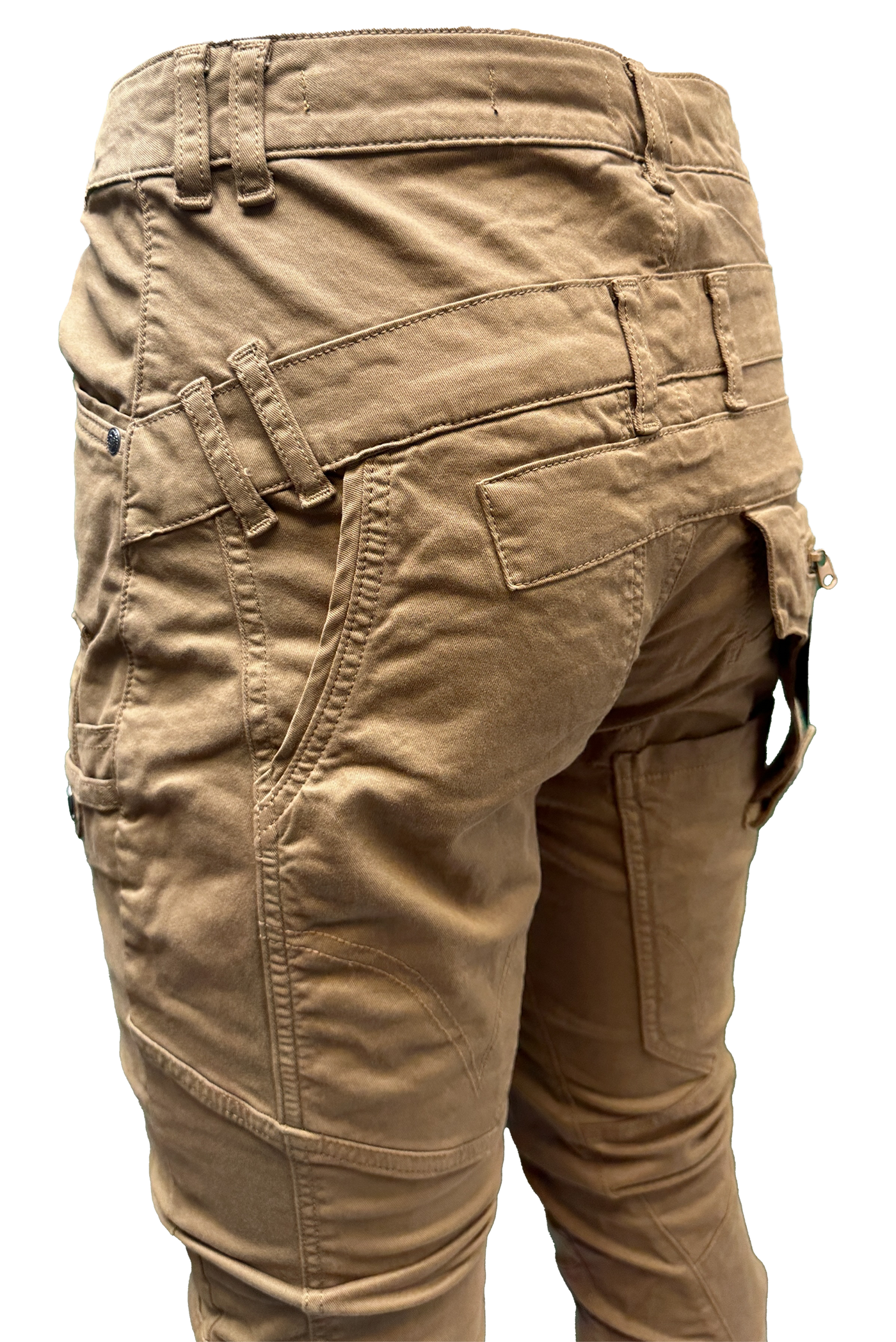 Vialli Ranger Khaki Cargo Pants: Durable Cotton Spandex Blend for Everyday Adventures
