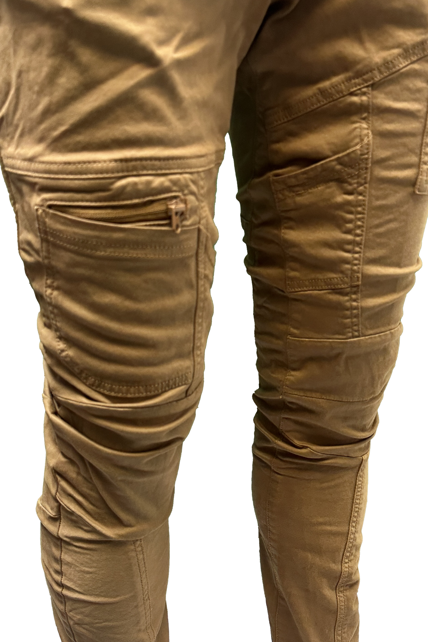 Vialli Ranger Khaki Cargo Pants: Durable Cotton Spandex Blend for Everyday Adventures