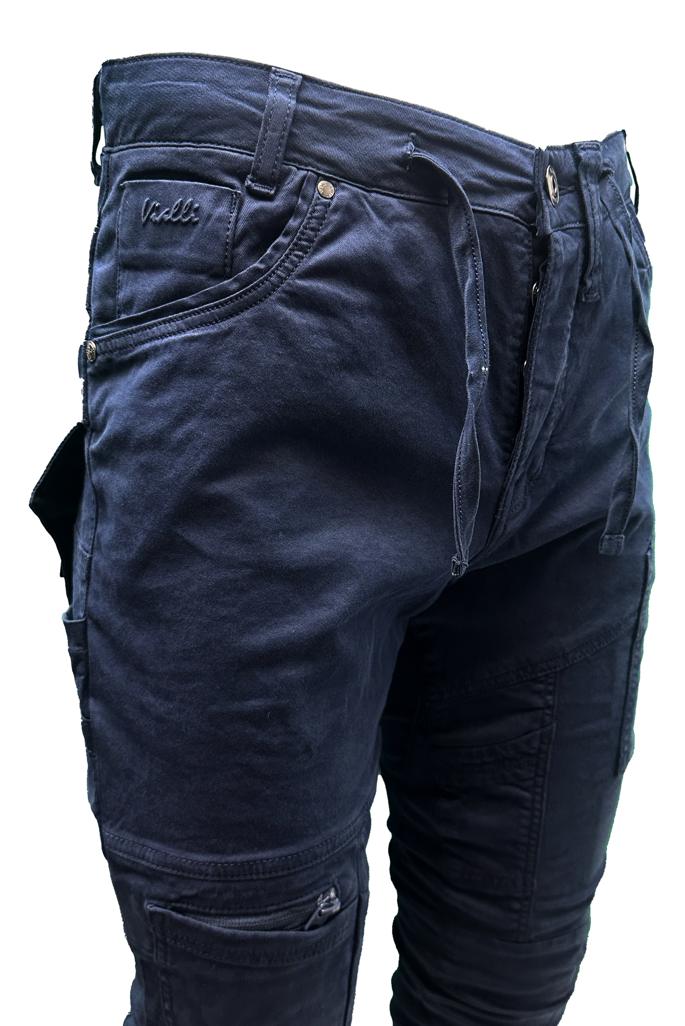 Vialli Ranger Navy Cargo Pants: Durable Cotton Spandex, Multi-Pocket, Platinum Collection