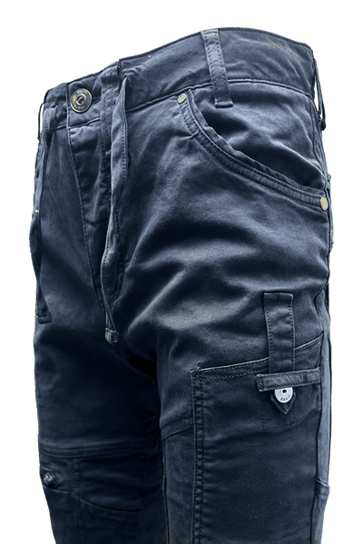 Vialli Ranger Navy Cargo Pants: Durable Cotton Spandex, Multi-Pocket, Platinum Collection