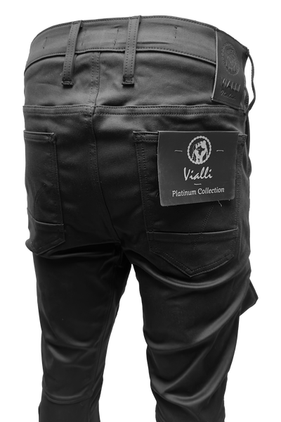 Vialli Ziniomi Morbido-Fit Jean: Premium Cotton Elastane, Stylish Black Denim