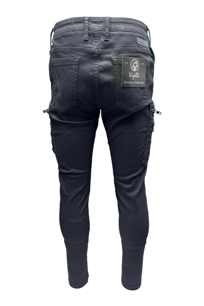 Vialli Platinum Collection Remonacci Ultra-Fit Jean with Cargo Pockets Navy