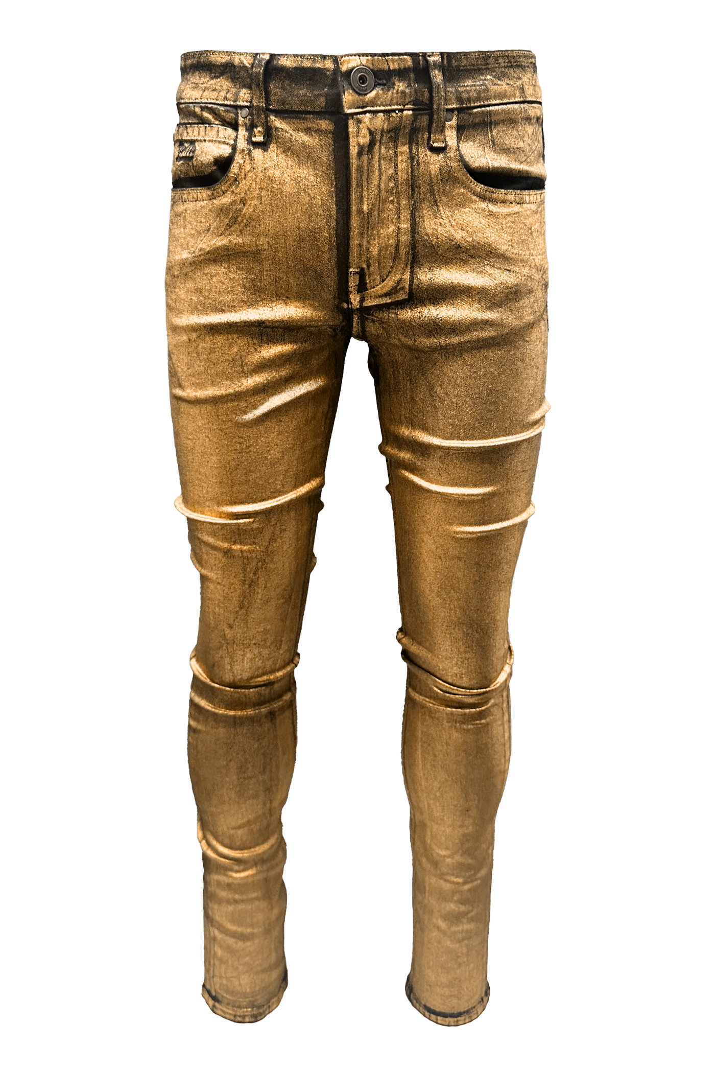 Vialli Universe Skinny Coated Jeans Bronze - Sleek, Stylish, Form-Fitting Denim