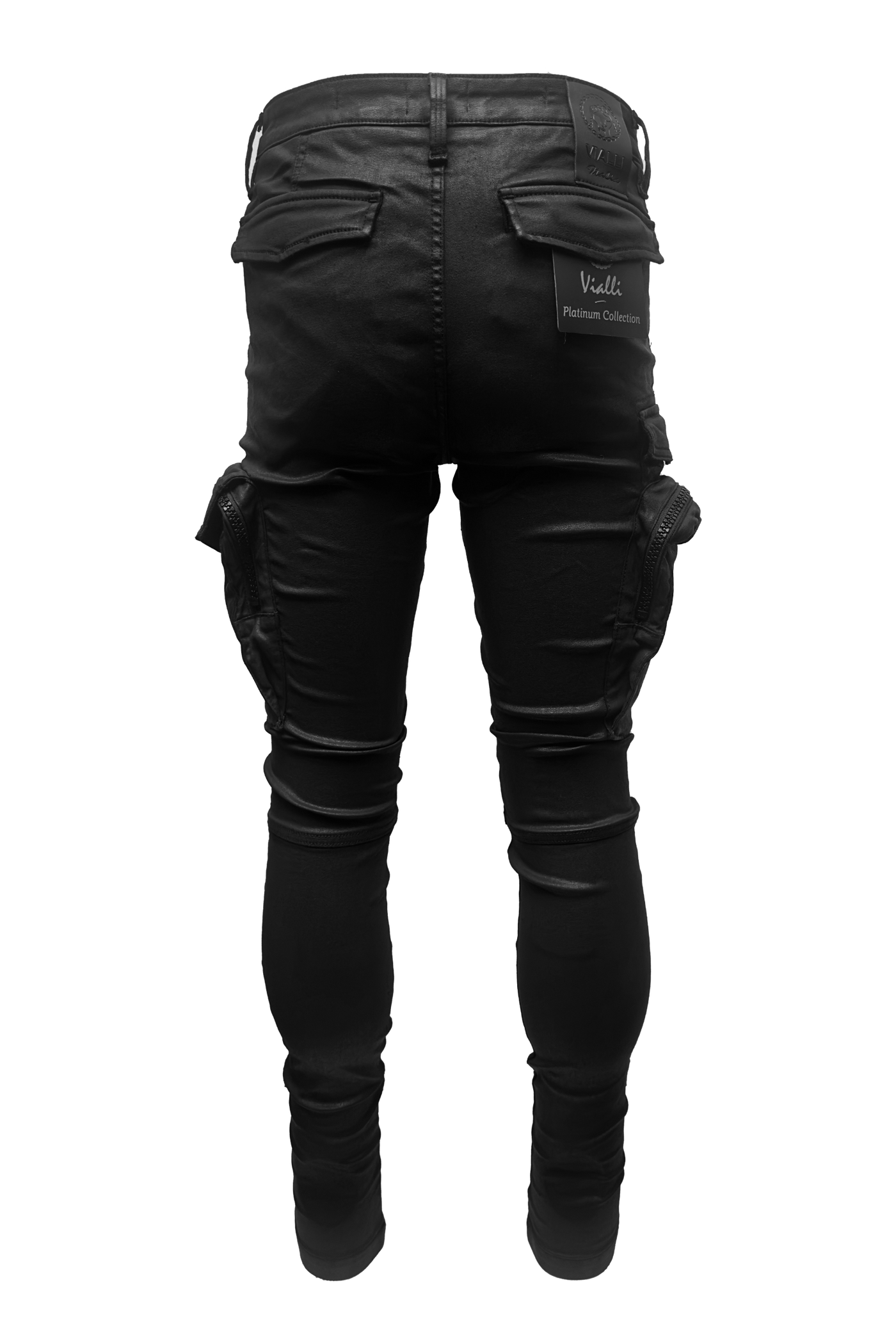Vialli Jumper Wax Ultra-Fit Black Men's Designer Denim Jeans with Pockets