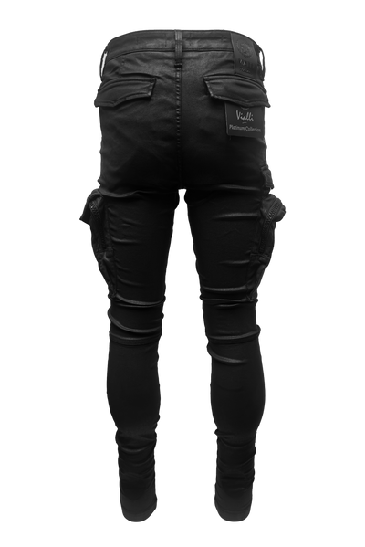 Vialli Jumper Wax Ultra-Fit Black Men's Designer Denim Jeans with Pockets