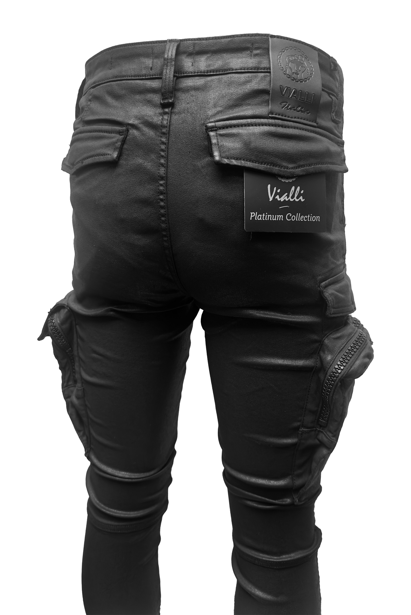 Vialli Jumper Wax Ultra-Fit Black Men's Designer Denim Jeans with Pockets
