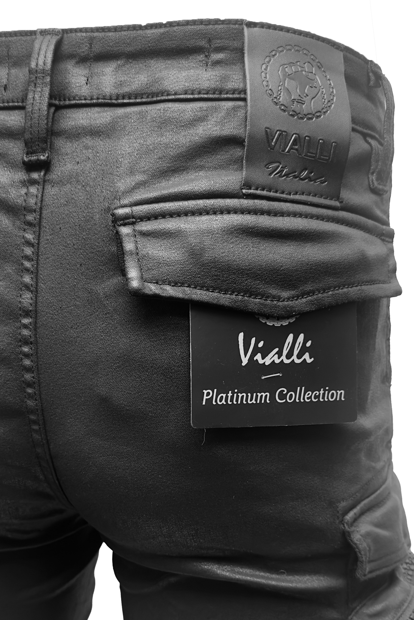 Vialli Jumper Wax Ultra-Fit Black Men's Designer Denim Jeans with Pockets