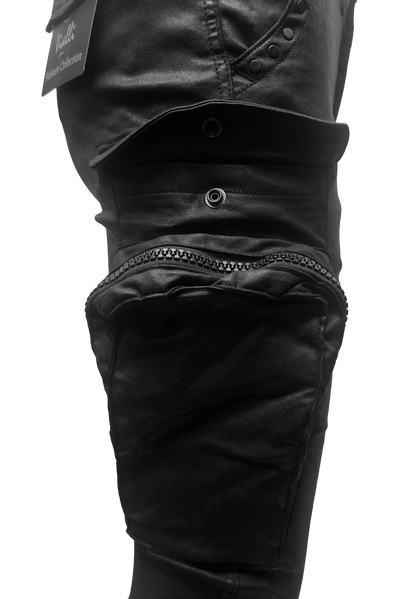 Vialli Jumper Wax Ultra-Fit Black Men's Designer Denim Jeans with Pockets
