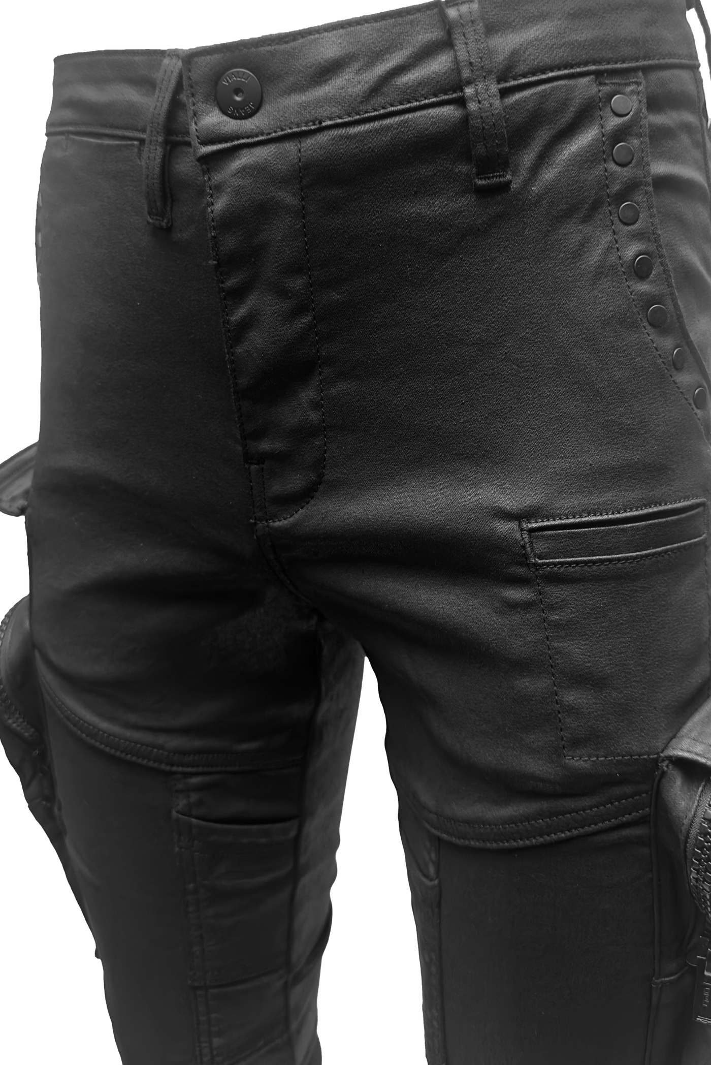 Vialli Jumper Wax Ultra-Fit Black Men's Designer Denim Jeans with Pockets